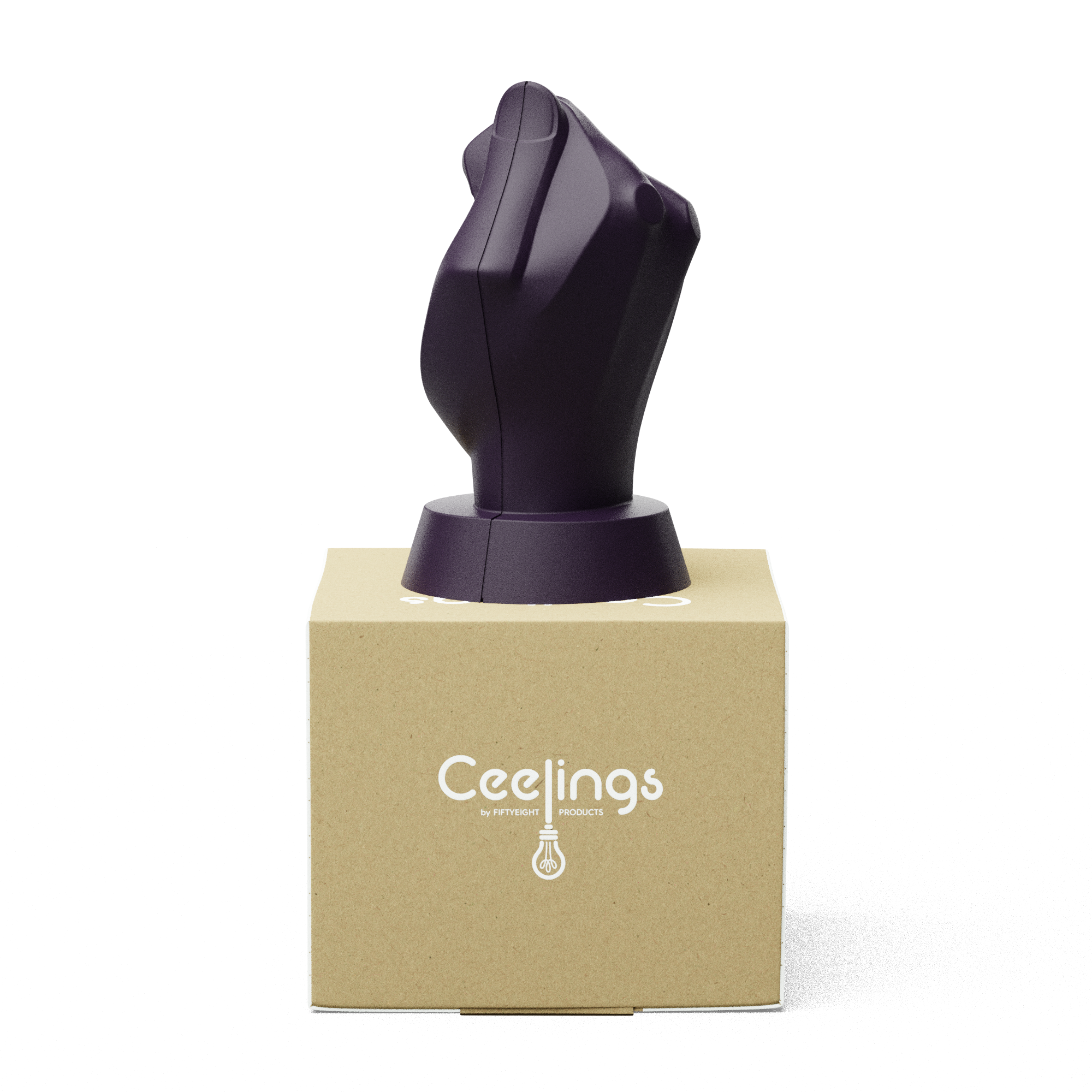 CEELINGS canopy for light fixture with fun Handful of Light design in aubergine color. Home style for the ceiling. 100% Made in Germany by FIFTYEIGHT PRODUCTS according to social and environmental guidelines. Crafted from premium ABS plastic, includes assembly parts.