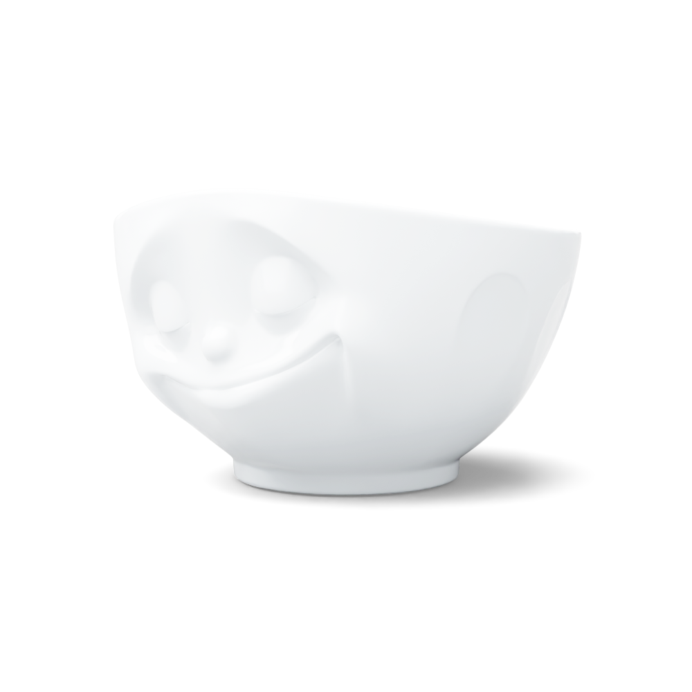 Premium porcelain bowl in white from the porcelain product family of fun dishware by FIFTYEIGHT Products. Offers 16 oz capacity perfect for serving cereal, soup, snacks and much more. Dishwasher and microwave safe bowl featuring a sculpted ‘happy’ facial expression. Shipped in exclusively designed gift box.