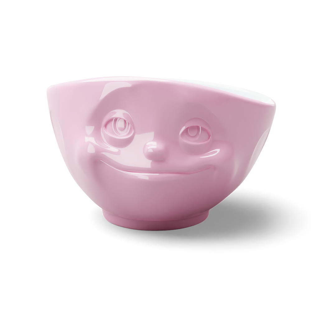 Premium porcelain bowl in pink from the porcelain product family of fun dishware by FIFTYEIGHT Products. Offers 16 oz capacity perfect for serving cereal, soup, snacks and much more. Dishwasher and microwave safe bowl featuring a sculpted ‘dreamy’ facial expression. Shipped in exclusively designed gift box.