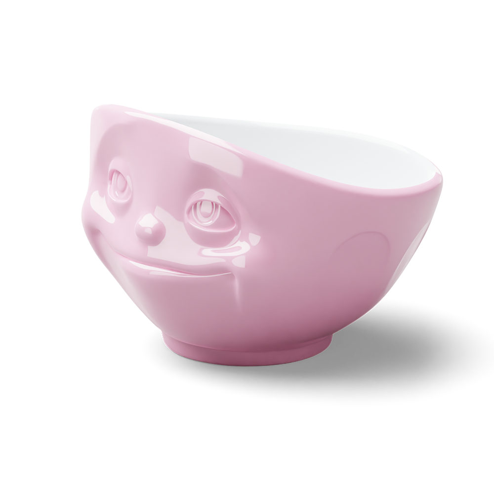 Premium porcelain bowl in pink from the porcelain product family of fun dishware by FIFTYEIGHT Products. Offers 16 oz capacity perfect for serving cereal, soup, snacks and much more. Dishwasher and microwave safe bowl featuring a sculpted ‘dreamy’ facial expression. Shipped in exclusively designed gift box.