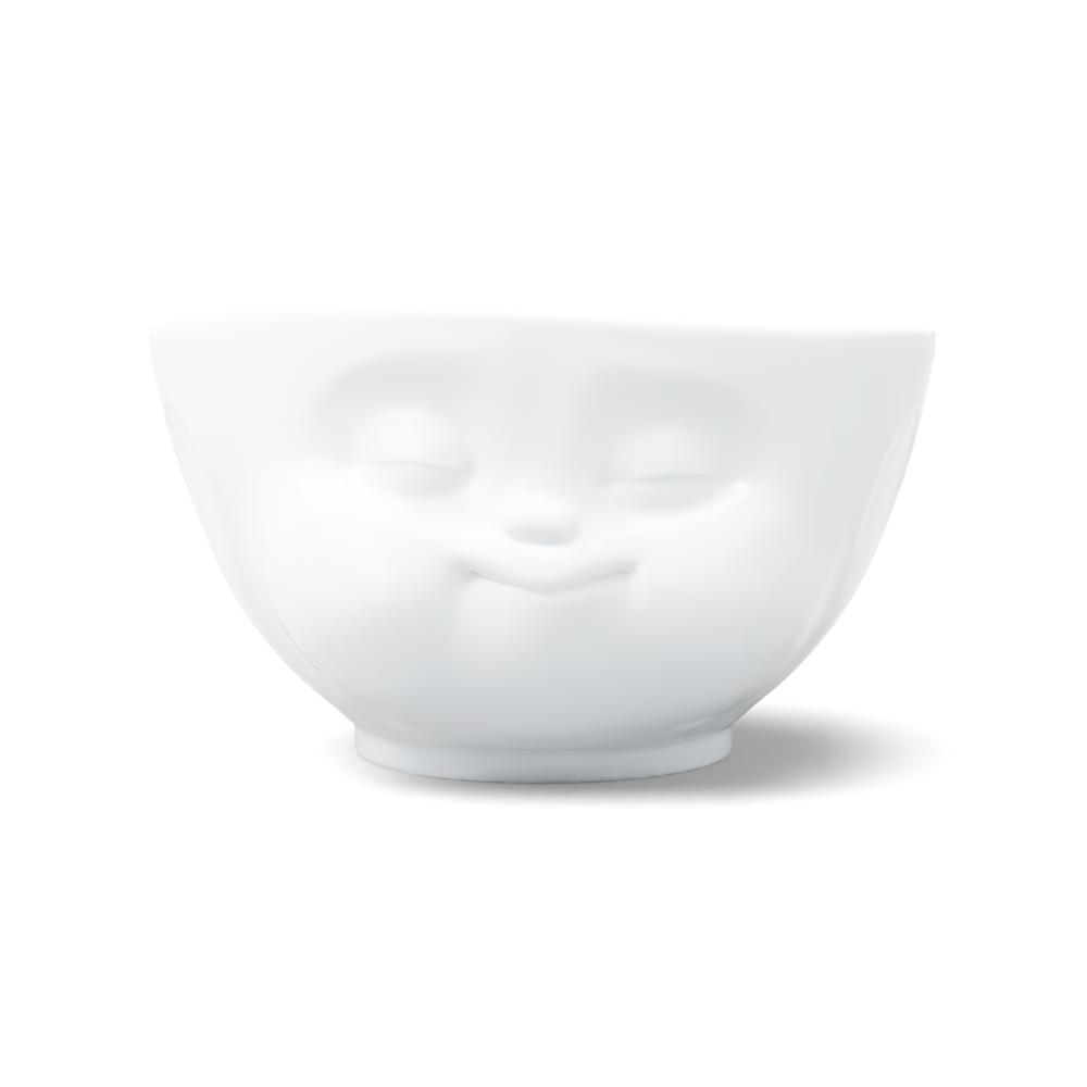 Premium porcelain bowl in white from the porcelain product family by FIFTYEIGHT Products. Offers 16 oz capacity perfect for serving cereal, soup, snacks and much more. Dishwasher and microwave safe bowl featuring a sculpted ‘munching’ facial expression. Shipped in exclusively designed gift box.