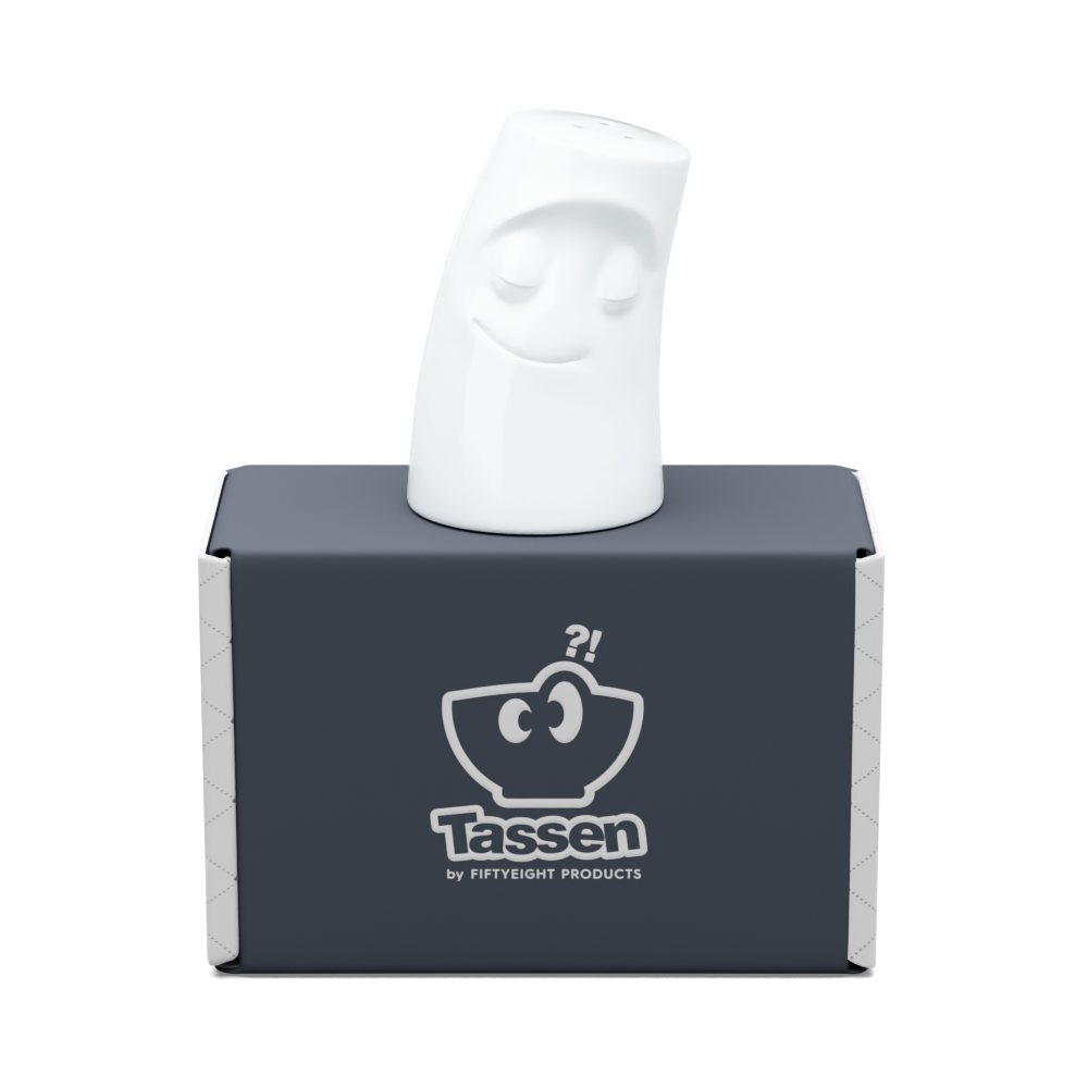 The seasoning cuddler is 2.9 inches tall with a 1.7 inch diameter. Our Seasoning Cuddler CUDDLY is for salt, and our Seasoning Cuddler COZY is for pepper. Made in Germany according to environmental and social guidelines.