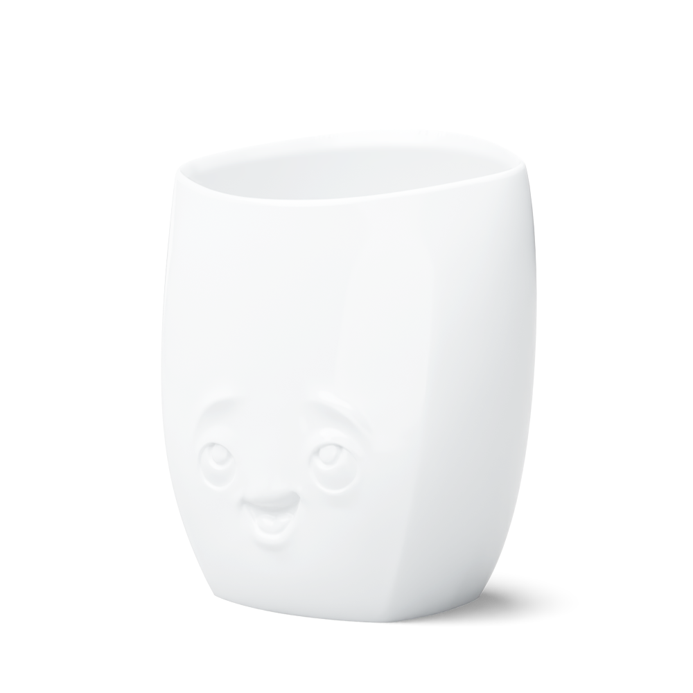 Exclusive designer flower vase made from premium porcelain with a 'delighted' facial expression. Stands at 6.5 inches tall on a footed base. From the popular product family of fun dishware by FIFTYEIGHT Products. Made in Germany according to environmental standards.
