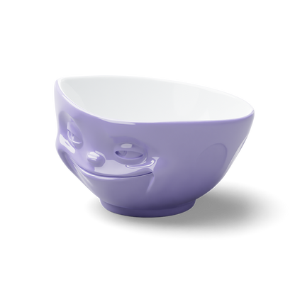 Premium porcelain bowl in purple from the porcelain product family of fun dishware by FIFTYEIGHT Products. Offers 16 oz capacity perfect for serving cereal, soup, snacks and much more. Dishwasher and microwave safe bowl featuring a sculpted ‘grinning’ facial expression. Shipped in exclusively designed gift box.