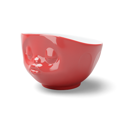 Premium porcelain bowl in red from the porcelain product family of fun dishware by FIFTYEIGHT Products. Offers 16 oz capacity perfect for serving cereal, soup, snacks and much more. Dishwasher and microwave safe bowl featuring a sculpted ‘kissing’ facial expression. Shipped in exclusively designed gift box.