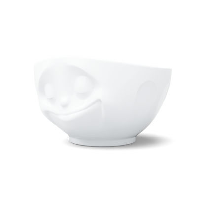 Premium porcelain bowl in white from the porcelain product family of fun dishware by FIFTYEIGHT Products. Offers 16 oz capacity perfect for serving cereal, soup, snacks and much more. Dishwasher and microwave safe bowl featuring a sculpted ‘happy’ facial expression. Shipped in exclusively designed gift box.