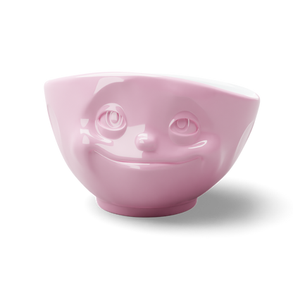 Premium porcelain bowl in pink from the porcelain product family of fun dishware by FIFTYEIGHT Products. Offers 16 oz capacity perfect for serving cereal, soup, snacks and much more. Dishwasher and microwave safe bowl featuring a sculpted ‘dreamy’ facial expression. Shipped in exclusively designed gift box.