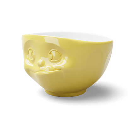 16 Oz. Bowl, Tasty Face, Yellow