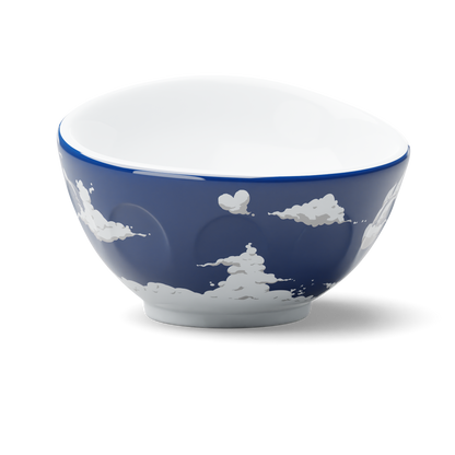 Premium porcelain bowl with colorful accents from TASSEN product family of fun dishware by FIFTYEIGHT Products. Offers 16 oz capacity perfect for serving cereal, soup, snacks and much more. Dishwasher and microwave safe bowl featuring a ‘laughing’ facial expression and colorful artwork in 'heavenly' design. Shipped in gift box.