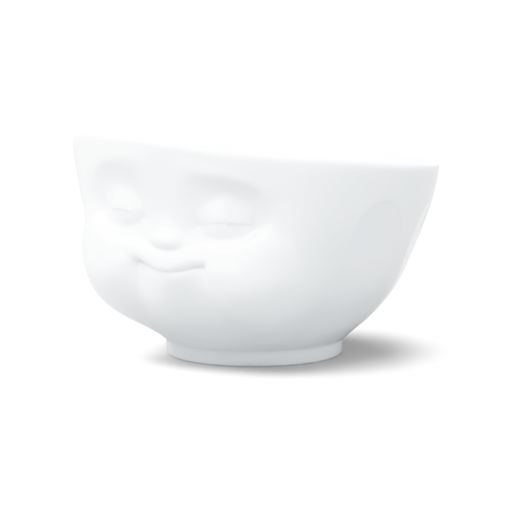 Premium porcelain bowl in white from the porcelain product family by FIFTYEIGHT Products. Offers 16 oz capacity perfect for serving cereal, soup, snacks and much more. Dishwasher and microwave safe bowl featuring a sculpted ‘munching’ facial expression. Shipped in exclusively designed gift box.