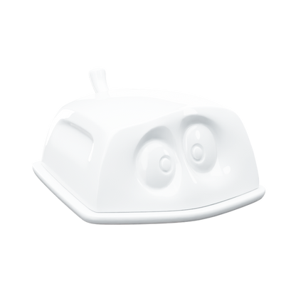 The butter dish is finally available in the US! Features a top tall enough to fit a large block of butter. From the porcelain product family of fun dishware by FIFTYEIGHT Products. Made in Germany according to environmental standards.