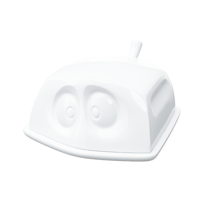 The butter dish is finally available in the US! Features a top tall enough to fit a large block of butter. From the porcelain product family of fun dishware by FIFTYEIGHT Products. Made in Germany according to environmental standards.