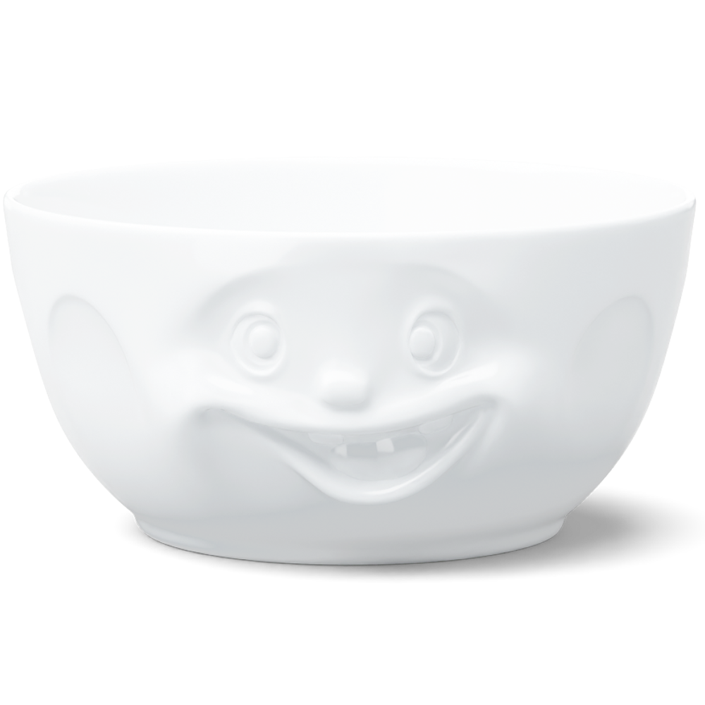 Extra big porcelain bowl in white from the porcelain product family of fun dishware by FIFTYEIGHT Products. Offers 87.5 oz capacity for serving salads, sides, stew, chili, chips, and more. Dishwasher and microwave safe bowl featuring a sculpted ‘out of control’ facial expression. Shipped in exclusively designed gift box.