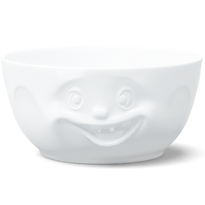 Extra big porcelain bowl in white from the porcelain product family of fun dishware by FIFTYEIGHT Products. Offers 87.5 oz capacity for serving salads, sides, stew, chili, chips, and more. Dishwasher and microwave safe bowl featuring a sculpted ‘out of control’ facial expression. Shipped in exclusively designed gift box.