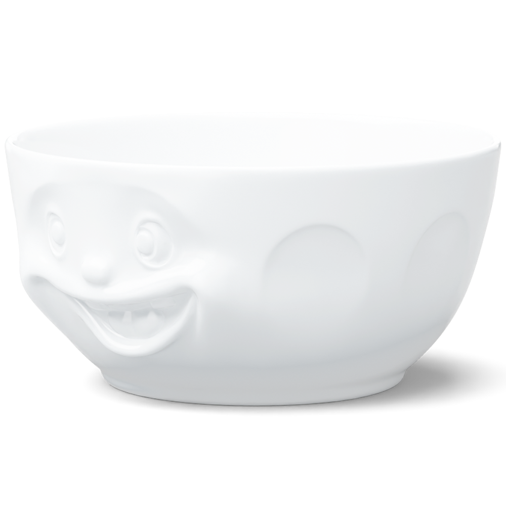 Extra big porcelain bowl in white from the porcelain product family of fun dishware by FIFTYEIGHT Products. Offers 87.5 oz capacity for serving salads, sides, stew, chili, chips, and more. Dishwasher and microwave safe bowl featuring a sculpted ‘out of control’ facial expression. Shipped in exclusively designed gift box.