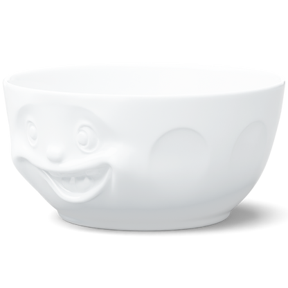 Extra big porcelain bowl in white from the porcelain product family of fun dishware by FIFTYEIGHT Products. Offers 87.5 oz capacity for serving salads, sides, stew, chili, chips, and more. Dishwasher and microwave safe bowl featuring a sculpted ‘out of control’ facial expression. Shipped in exclusively designed gift box.