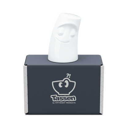 The seasoning cuddler is 2.9 inches tall with a 1.7 inch diameter. Our Seasoning Cuddler CUDDLY is for salt, and our Seasoning Cuddler COZY is for pepper. Made in Germany according to environmental and social guidelines. 