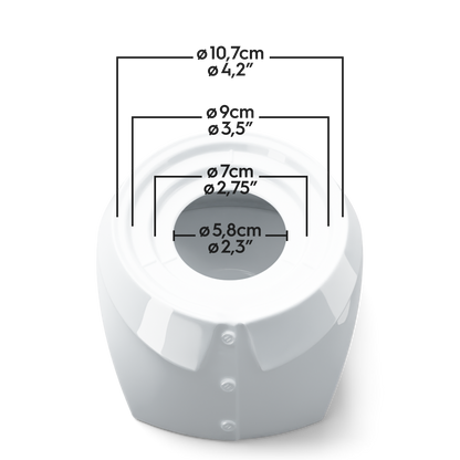 FIFTYEIGHT Products Food Warmer CHIC in white porcelain. Minimalist design with tea light holder base, fits 500ml bowls on top. Premium German porcelain warmer for keeping food warm at table. Made in Germany, dishwasher-safe.