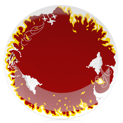 Dinner Plate 'Hot' Design, 11 Inch Diameter (Single Plate)
