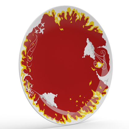 Dinner Plate 'Hot' Design, 11 Inch Diameter (Single Plate)
