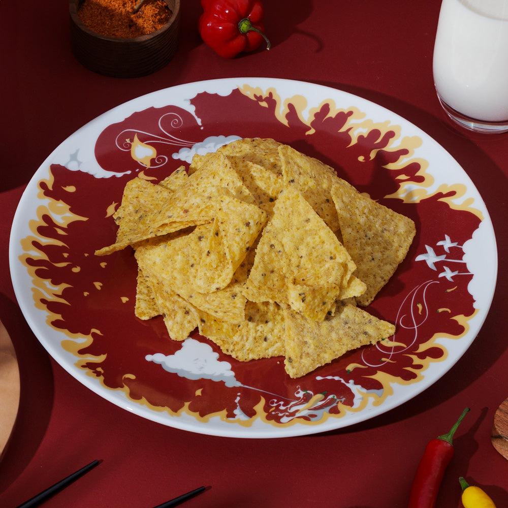 Dinner Plate 'Hot' Design, 11 Inch Diameter (Single Plate)