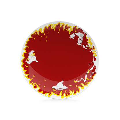 Dessert Plate 'Hot' Design, 7.8 Inch Diameter (Single Plate)