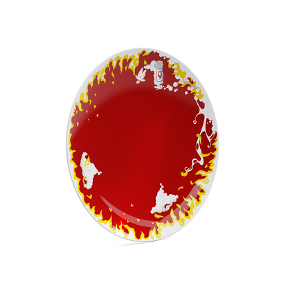 Dessert Plate 'Hot' Design, 7.8 Inch Diameter (Single Plate)
