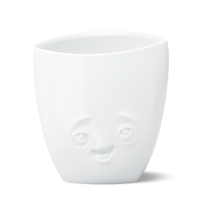 Exclusive designer flower vase made from premium porcelain with a 'delighted' facial expression. Stands at 6.5 inches tall on a footed base. From the popular product family of fun dishware by FIFTYEIGHT Products. Made in Germany according to environmental standards.