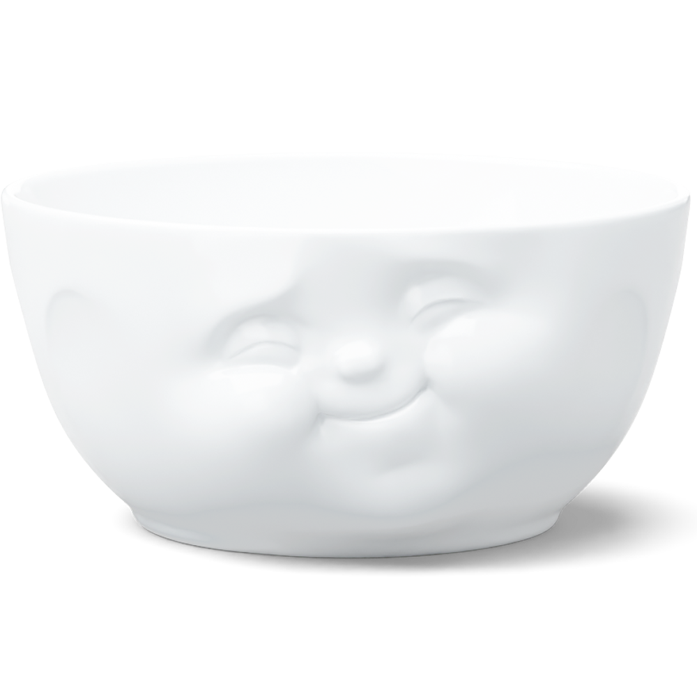 Extra big porcelain bowl in white from the porcelain product family of fun dishware by FIFTYEIGHT Products. Offers 87.5 oz capacity for serving salads, sides, stew, chili, chips, and more. Dishwasher and microwave safe bowl featuring a sculpted ‘munching’ facial expression. Shipped in exclusively designed gift box.