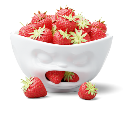 Premium extra large porcelain bowl in white from the porcelain product family of fun dishware by FIFTYEIGHT Products. Offers 33 oz capacity with hole in front for fun effect to serve snacks. Dishwasher and microwave safe bowl featuring a sculpted ‘barfing’ facial expression. Shipped in exclusively designed gift box.