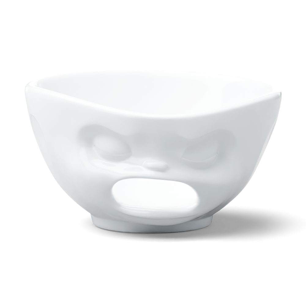 Premium extra large porcelain bowl in white from the porcelain product family of fun dishware by FIFTYEIGHT Products. Offers 33 oz capacity with hole in front for fun effect to serve snacks. Dishwasher and microwave safe bowl featuring a sculpted ‘barfing’ facial expression. Shipped in exclusively designed gift box.