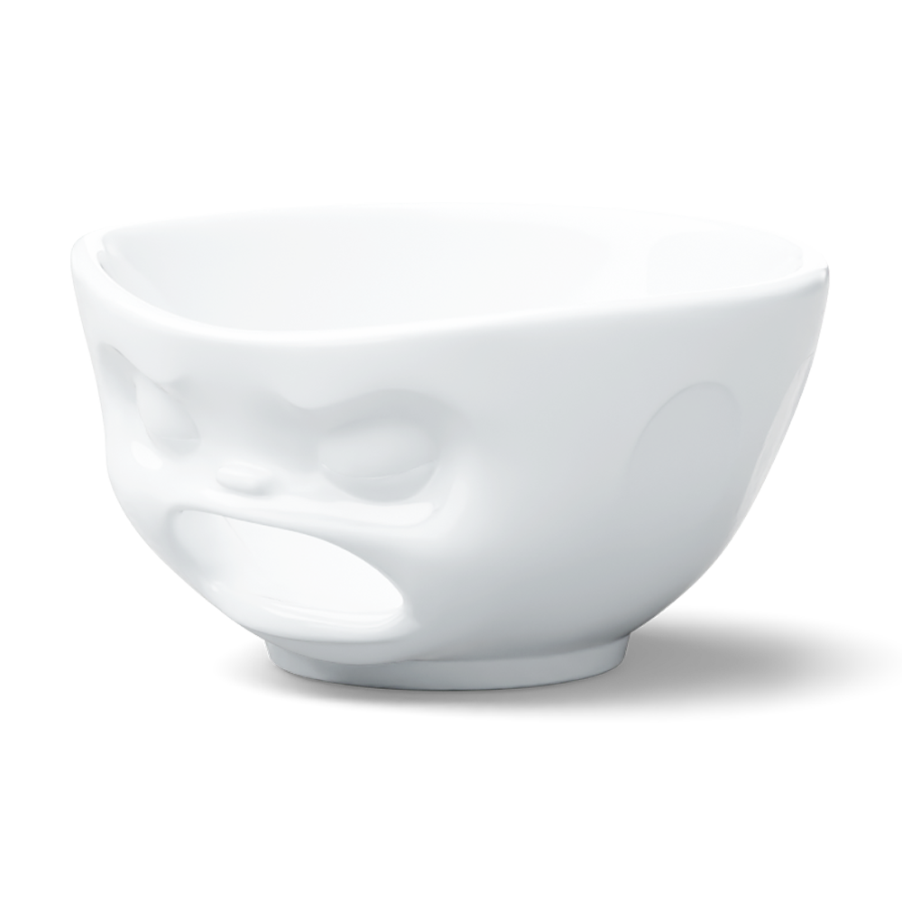 Premium extra large porcelain bowl in white from the porcelain product family of fun dishware by FIFTYEIGHT Products. Offers 33 oz capacity with hole in front for fun effect to serve snacks. Dishwasher and microwave safe bowl featuring a sculpted ‘barfing’ facial expression. Shipped in exclusively designed gift box.