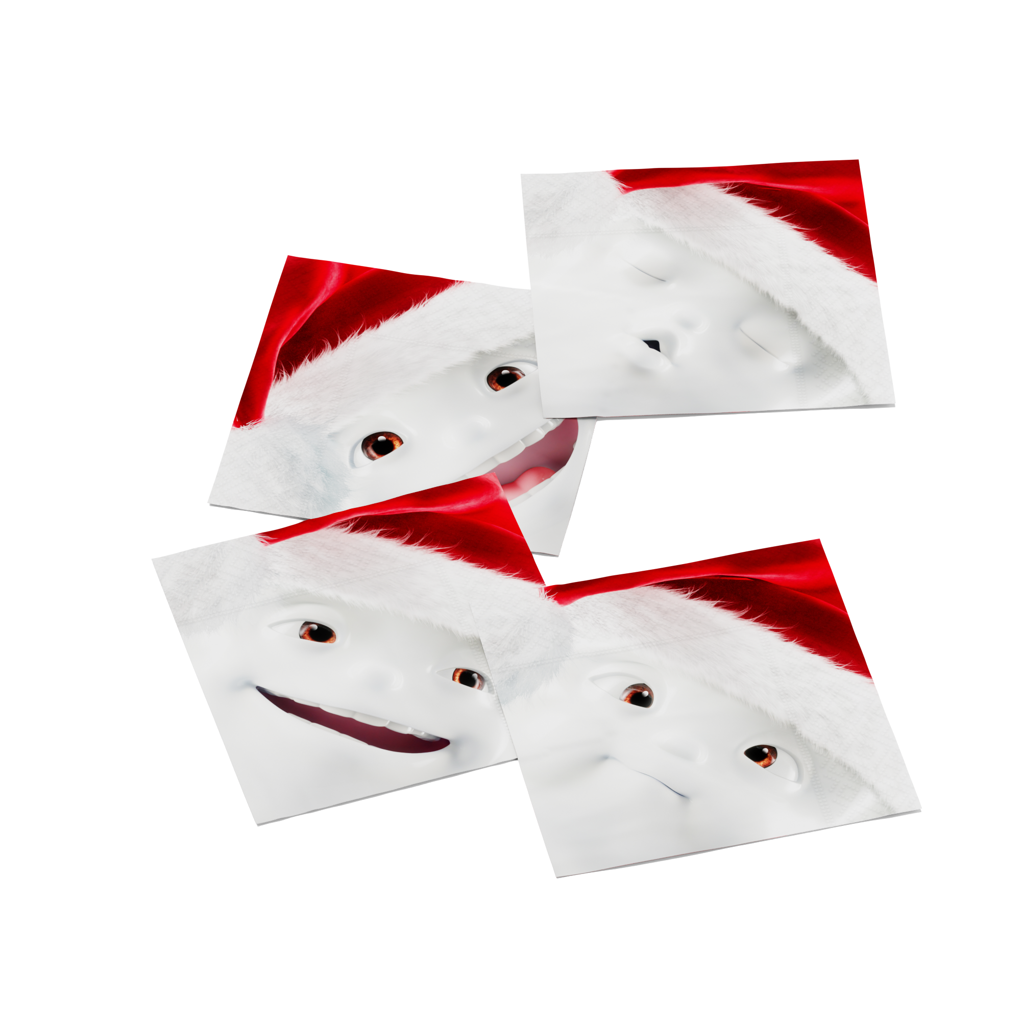 Pack of 20 disposable paper napkins in transparent packaging. Colorful paper napkins featuring zany TASSEN artwork in "Scarlet Christmas" design. 12 by 12 inches in size and Made in Germany according to environmental standards.