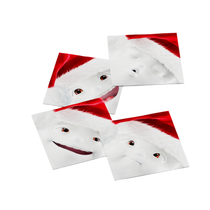 Pack of 20 disposable paper napkins in transparent packaging. Colorful paper napkins featuring zany TASSEN artwork in "Scarlet Christmas" design. 12 by 12 inches in size and Made in Germany according to environmental standards.