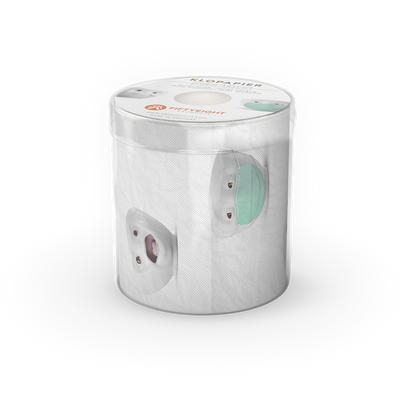 Roll of toilet paper with printed character design. Package diameter 4.3 inch, Height 4.1 inches, Weight 0.28 lbs. Single roll of soft toilet paper ships in a transparent gift box. Made in Germany according to environmental standards.